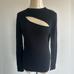 Stella + Lorenzo black long sleeve knit top